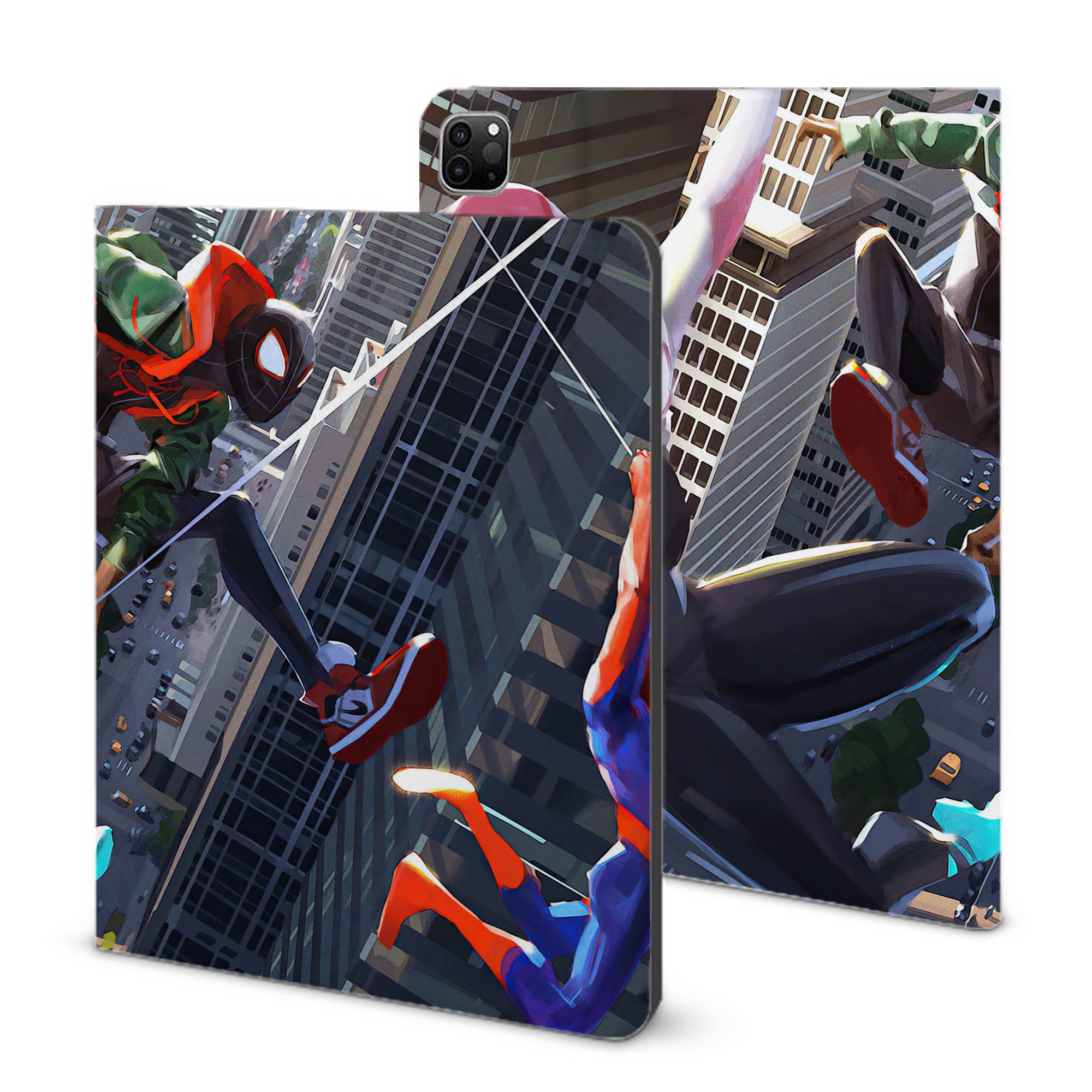 （画像用） Spider Man スパイダーマン IPad ケース ブック型 PUレザー TPU 耐衝撃 軽量 薄型 ペン収納なし 全面保護 IPad 各モデル対応